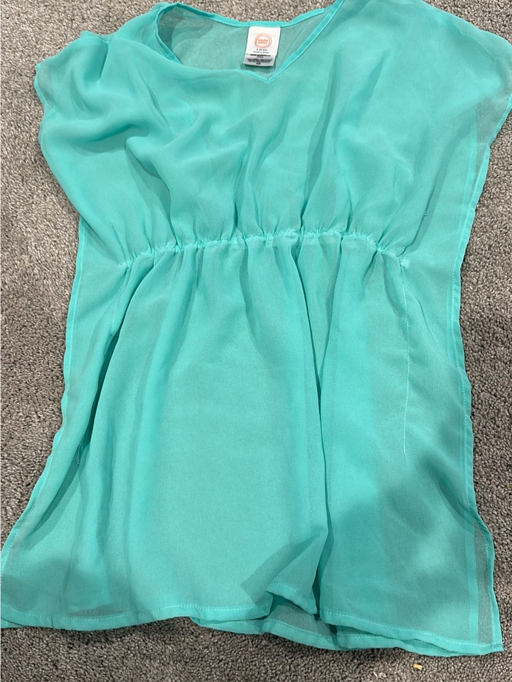Light Aqua Sheer swim cover up for girls
